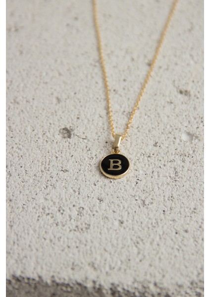 Gold Mineli Harf Kolye