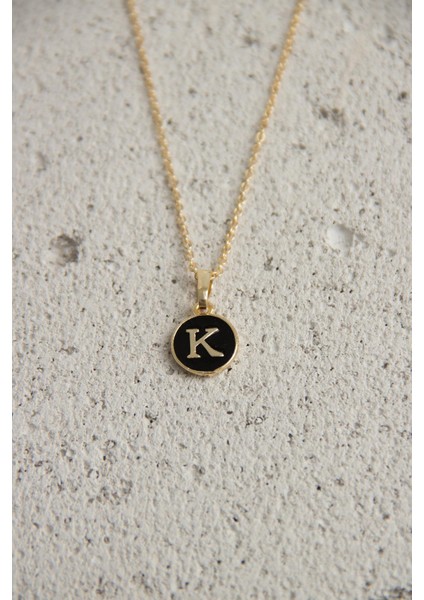 Gold Mineli Harf Kolye