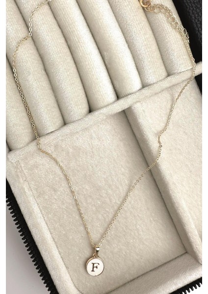 Gold Mineli Harf Kolye