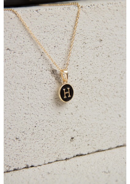 Gold Mineli Harf Kolye