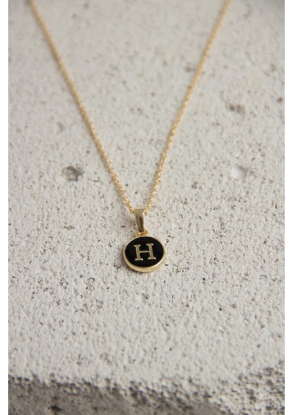 Gold Mineli Harf Kolye
