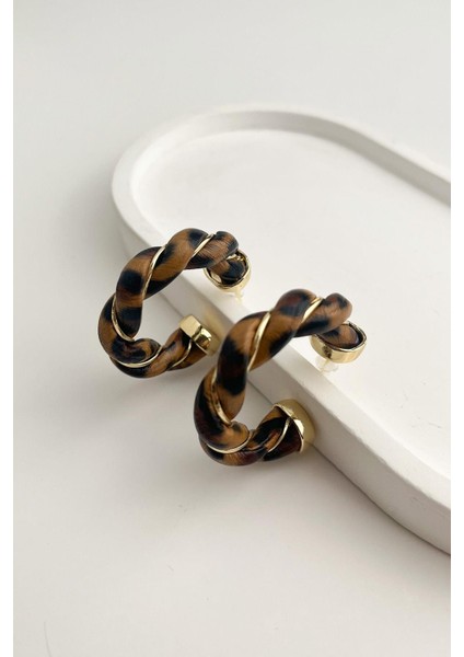 Leopar Desen Hafif Burgu Halka Küpe (3cm) fiyatları