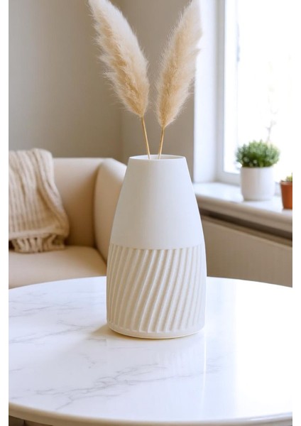 Minimalist Modern Tasarım Beyaz Dekoratif Plastik Vazo