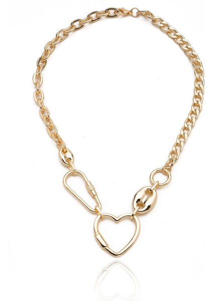 Gold Kalp Figürlü Kolye