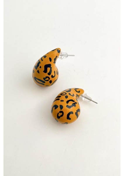 Leopar Desenli Hafif Gözyaşı Damlası Küpe (3cm) fiyatları
