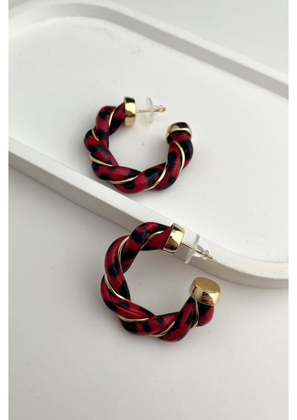 Leopar Desen Hafif Burgu Halka Küpe (3cm) fiyatları