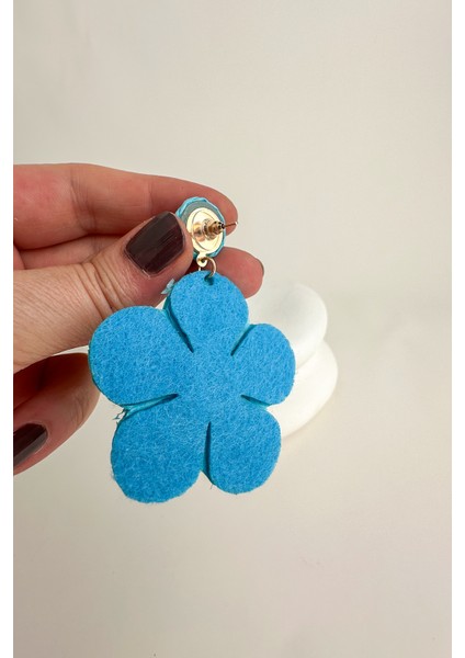 Rafya Bohem Tarzı Sallantılı Çiçek Küpe (7cm)