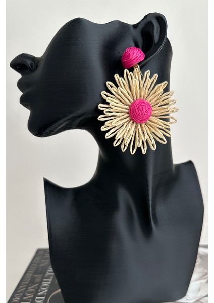 Bohem Tarzı Sallantılı Çiçek Küpe (6cm)