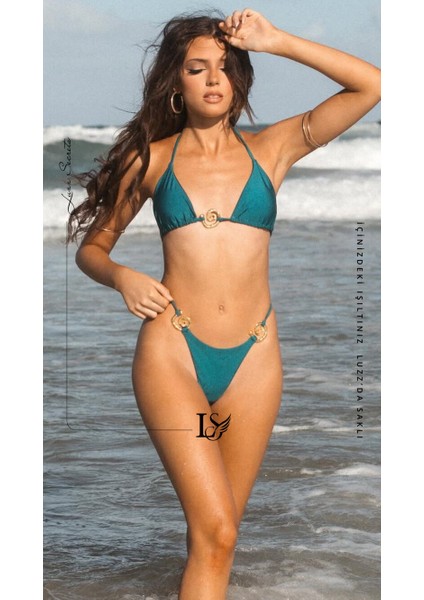 Vısıon Yeşil Özel Kumaş Luxury Desıgn Bikini Seti