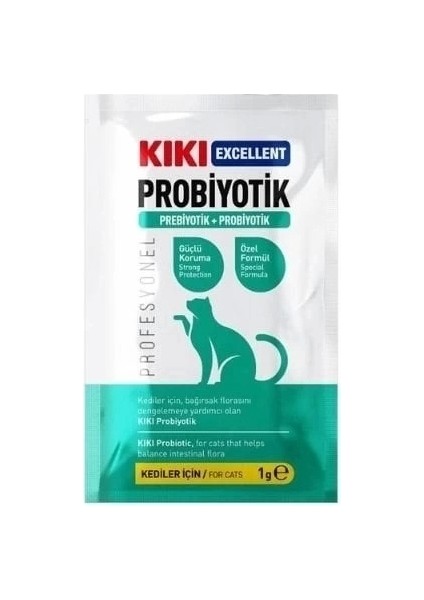 Kiki Excellent Kediler Için Toz Probiyotik ve Prebiyotik Saşe 1 gr 1 Adet