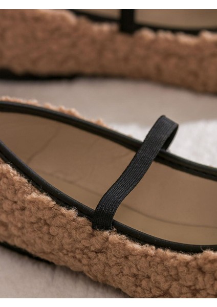 Bej Pelüş Kadın Ev Ayakkabısı (S5) modelleri