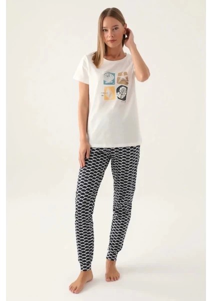 2871-S Kadın Kısa Kol Pijama Takımı