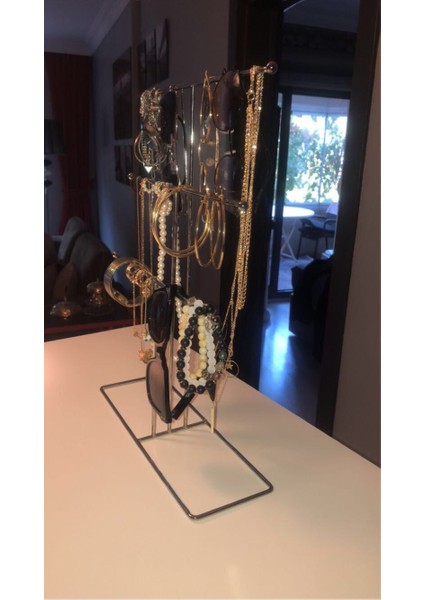 Silver Takı Akesuarı Saat Gözlük Kolye, Küpe, Halhal Takı Standı Metal Organizer