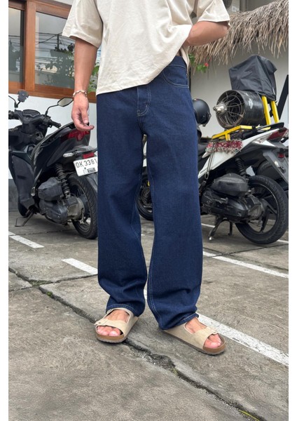 Basic Lacivert Baggy Jean
