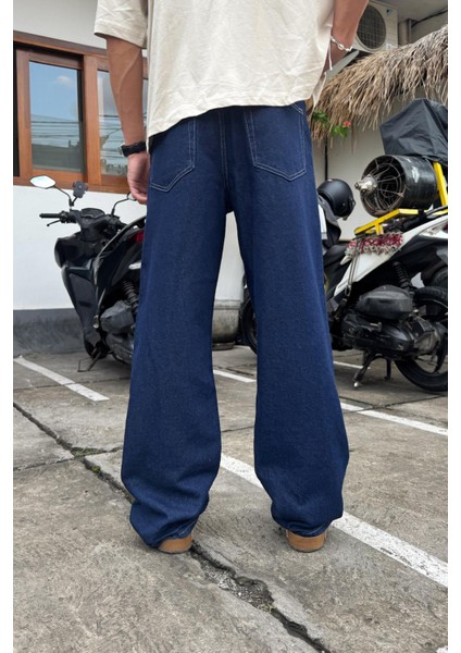 Basic Lacivert Baggy Jean