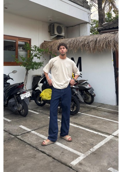 Basic Lacivert Baggy Jean