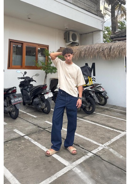 Basic Lacivert Baggy Jean