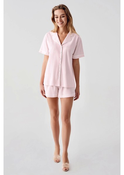 324 Kadın 4'lü Sabahlıklı Şorlu Pijama Takımı