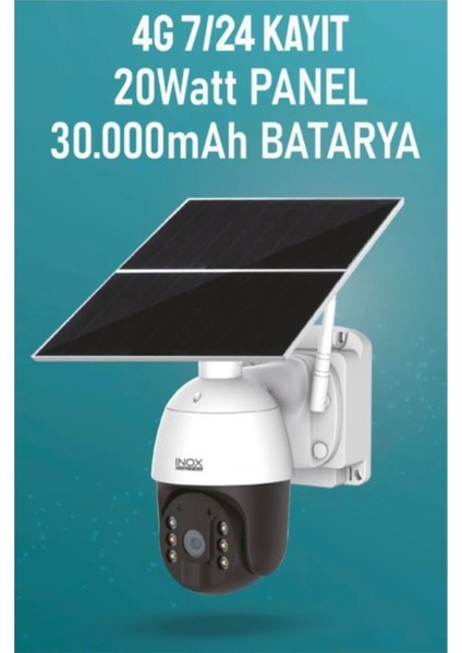 Inox 213IPC 24 Saat Kayıt Özellikli 3mp Sim Kartlı Güneş Enerjili Güvenlik Kamerası