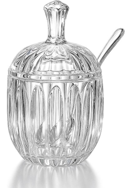 Elegance Kaşıklı Kapaklı Cam Şekerlik