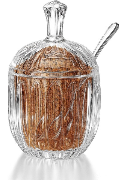 Elegance Kaşıklı Kapaklı Cam Şekerlik