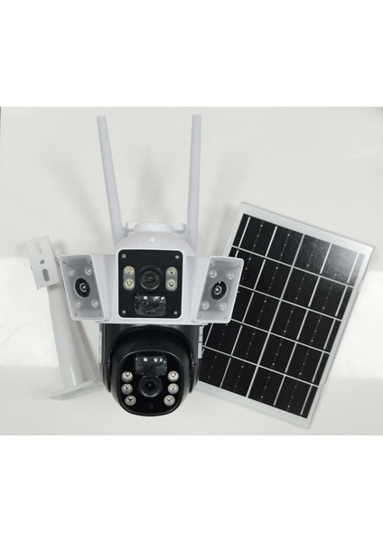 AV-S428 (4g-Solar) Sim Kartlı Güneş Enerjili Dış Ortam 360° Akıllı Kamera Sd Kart