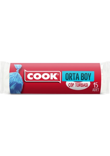 Orta Boy Çöp Torbası 15'li Rulo 55X60 cm - 5 Paket