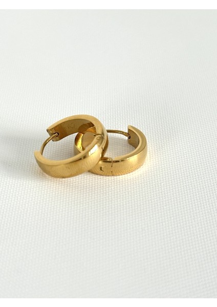 Gold Çelik Kalın Halka Küpe modelleri