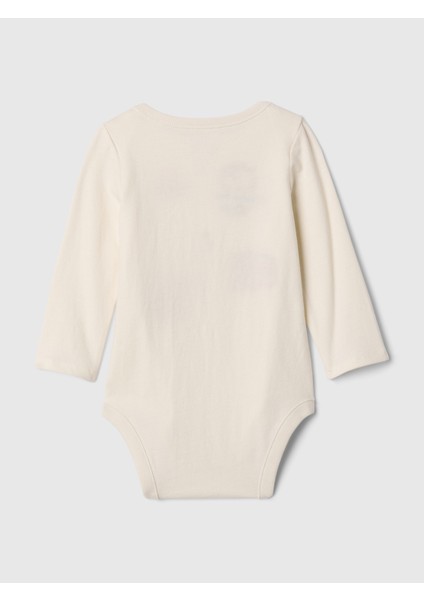 Bebek Kırık Beyaz %100 Organik Pamuk Paddington Grafikli Bodysuit modelleri