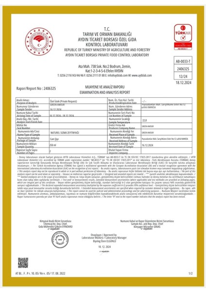 Soğuk Sıkım 0,26 Asit Zeytinyağı 2 lt