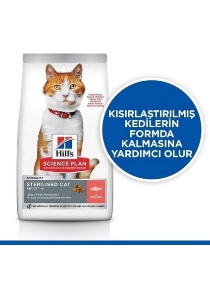 Hills Somonlu Kısırlaştırılmış Yetişkin Kedi Maması 8+2 kg Hediyeli