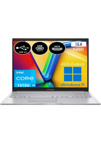 Vivobook 15 X1504VA-NJ814W-EP8 Intel Core I3-1315U 8 GB Ram 1 Tb SSD Fhd 15.6" Windows 11 Home + Elektropasaj Çanta