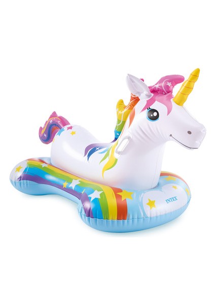 Unicorn Figürlü Şişme Deniz Binici – Gökkuşağı Desenli Deniz Yatağı (3+ Yaş) – 162X86 cm
