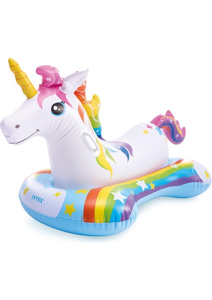 Unicorn Figürlü Şişme Deniz Binici – Gökkuşağı Desenli Deniz Yatağı (3+ Yaş) – 162X86 cm