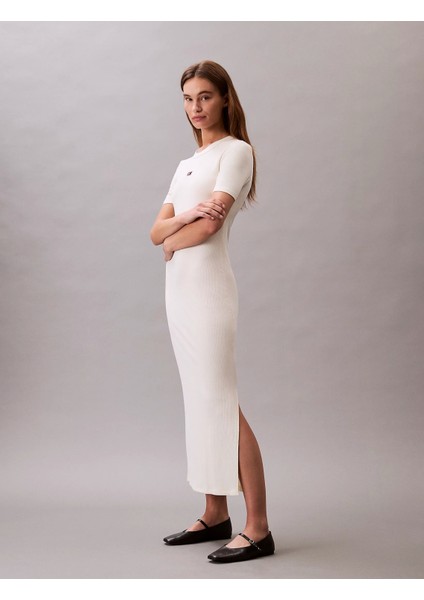 A - Modal Rıb Ss Dress Kadın Beyaz Elbise LV044C902G-PBA fiyatları