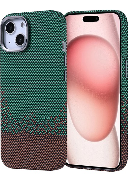 Iphone 15 Kılıf Magsafe Şarj Özellikli Karbon Fiber Görünümlü Yüksek Korumalı Slim Şık Sert Nekst Kapak