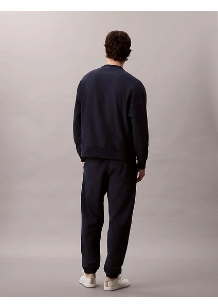 Premıum Terry Monogram Jogger Erkek Mavi Eşofman Altı LV04RC279G-CEF