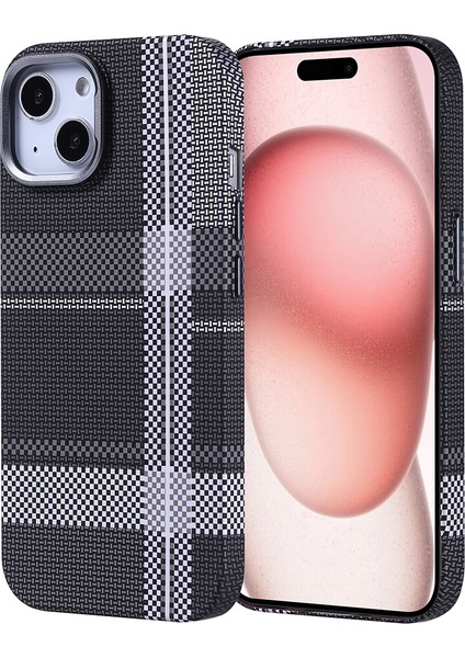 Iphone 15 Kılıf Magsafe Şarj Özellikli Karbon Fiber Görünümlü Yüksek Korumalı Slim Şık Sert Nekst Kapak