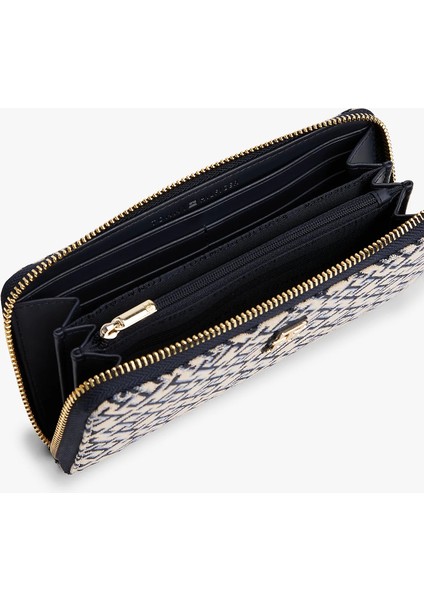 Th Jacquard Lrg Za Kadın Mavi Cüzdan AW0AW17478DW6 modelleri