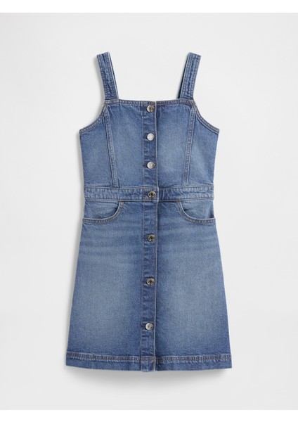 Kız Çocuk Lacivert Denim Salopet