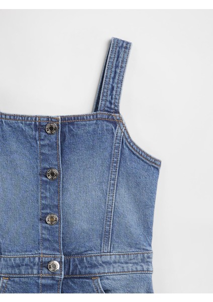 Kız Çocuk Lacivert Denim Salopet modelleri