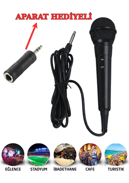 2,5 Metre Kablolu Dinamik Mikrofon Karaoke Hoparlörü Profesyonel Pc Müzik Kayıt Şarkı El Mikrofon