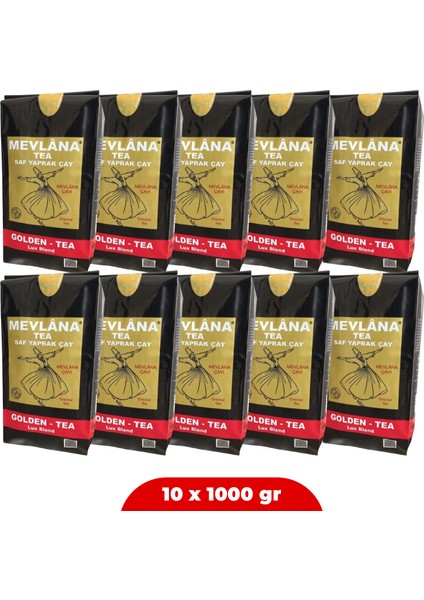 10 x 1000 G - %100 Ceylon Garantili Saf Yaprak Çay Sri Lanka Efsanesi Mevlana Tea Group Kalitesiyle