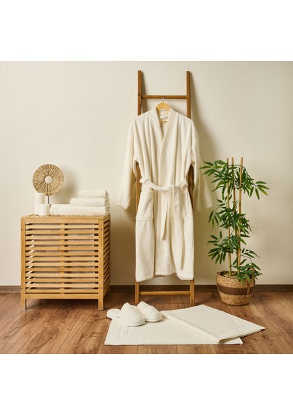 Soft Premium Unisex Bornoz - Beyaz - L / Xl