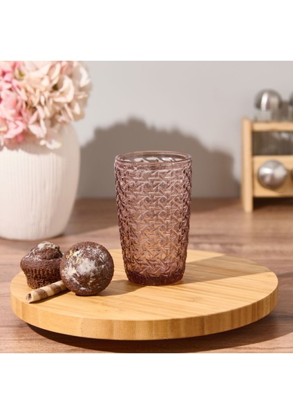 Cam Meşrubat Bardağı - Mürdüm - 380 ml