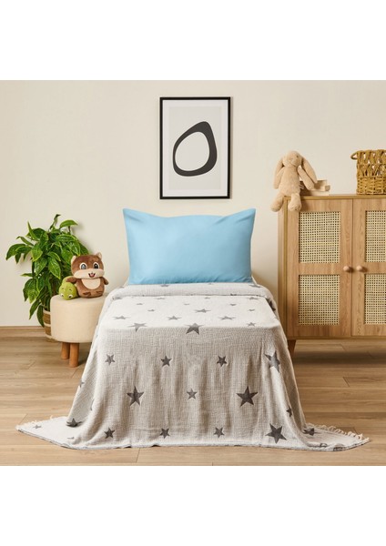 Soft Star Çocuk Pikesi - Gri - 160X220 cm
