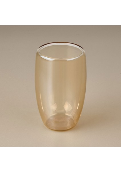 Çift Cidarlı Latte Bardağı - Amber - 450 ml