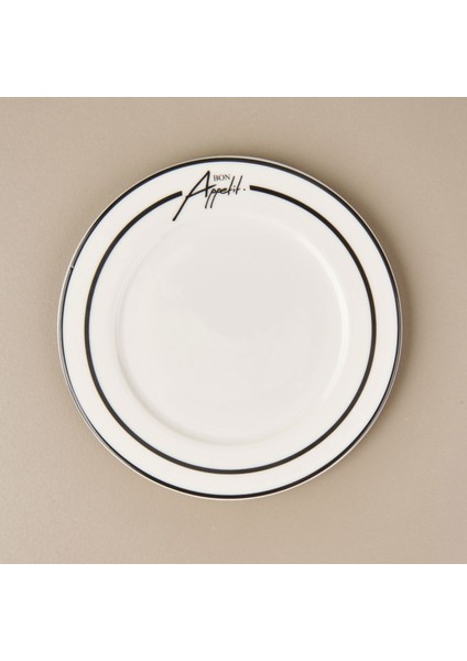 Kitchen Elegant Curves Porselen Pasta Tabağı - Siyah / Beyaz - 20 cm modelleri