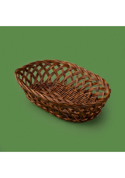 Tekli Oval Yemek Sepeti - Kahverengi - 28X20 cm modelleri