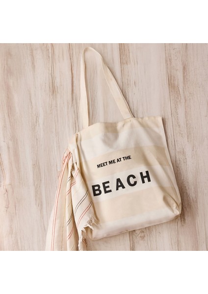Soft Beach Çanta - Ekru - 50X45 cm